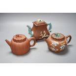 Three Chinese Yixing teapots, 19th/early 20th century
