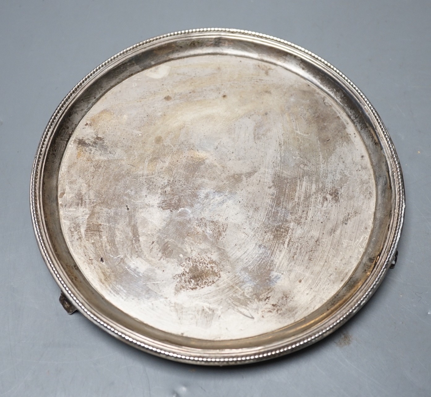 A George III silver waiter, by Elizabeth Jones, London, 1791, 15cm, 5.1oz.