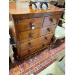 A Victorian walnut chest, width 97cm, depth 49cm, height 109cm