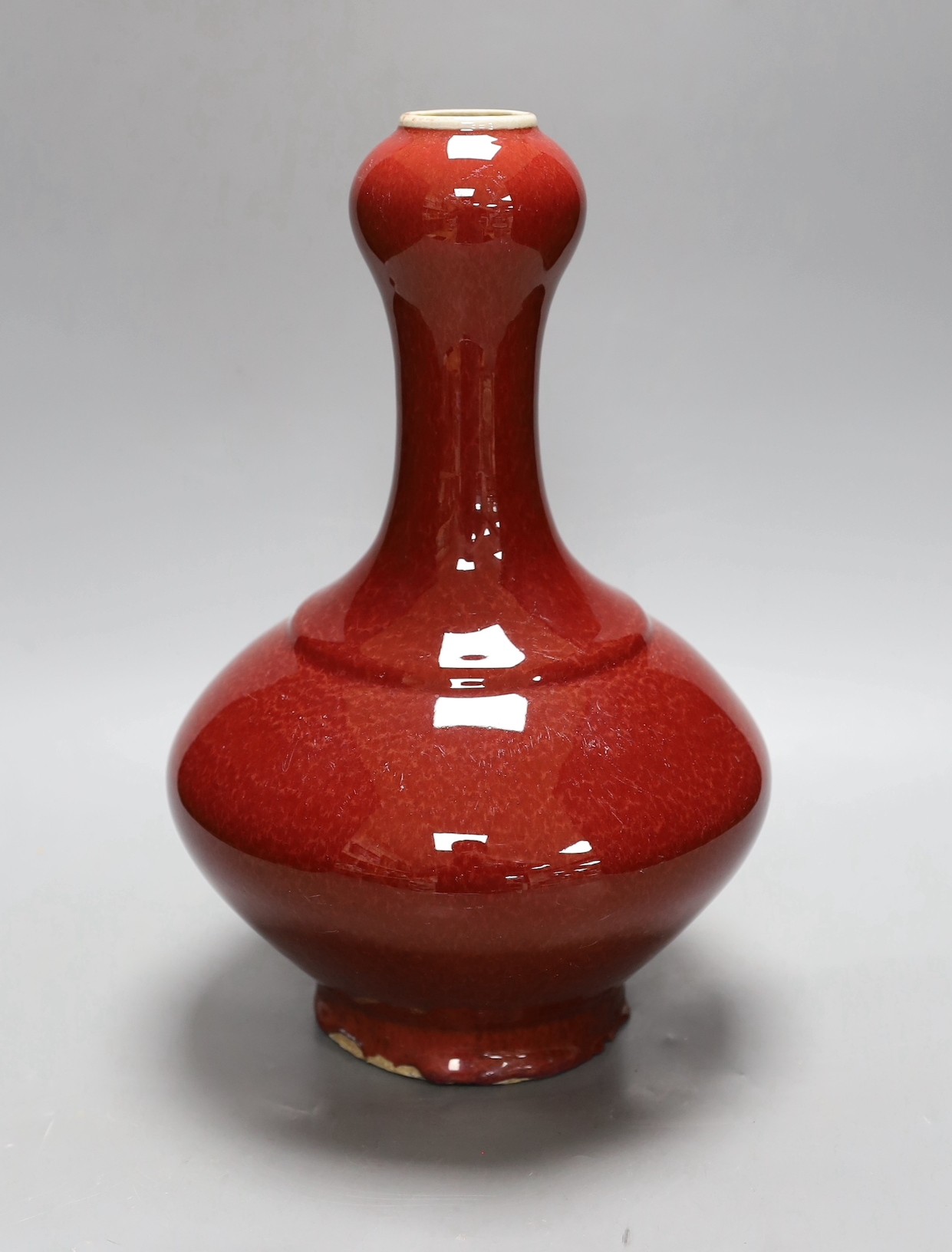 A Chinese sang-de-boeuf garlic-neck vase, 33cm