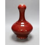 A Chinese sang-de-boeuf garlic-neck vase, 33cm