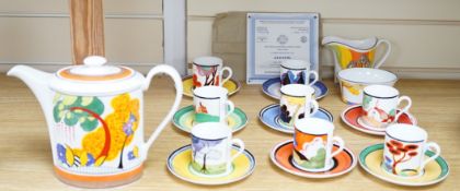 1990's Wedgwood Clarice Cliff coffee set