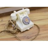 A rare cream coloured bakelite GPO 300 Series telephone hand set, 1940's