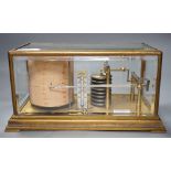 A French brass cased barograph, early 20th century, retailed by Roland, Anvers, number 65830, with