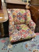 A late Victorian Kilim polychrome upholstered side chair, width 69cm, depth 76cm, height 70cm