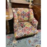A late Victorian Kilim polychrome upholstered side chair, width 69cm, depth 76cm, height 70cm