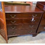 A George III mahogany chest of four drawers, width 94cm, depth 47cm, height 89cm