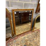 A Victorian rectangular walnut framed wall mirror, width 93cm, height 116cm