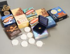 Eighteen Australia and Perth mint bullion silver 1oz. commemorative coins, some cased, BU