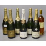 Two bottles of Etienne Dumont NV Champagne, two bottle of Louis Delauney NV Champagne, one bottle of