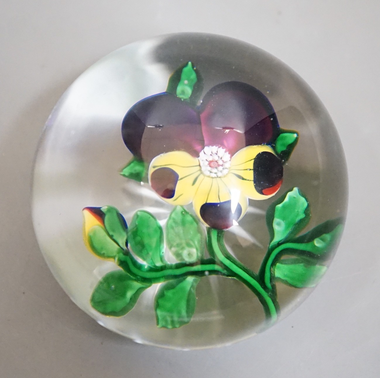 A 19th century Baccarat Pansy glass paperweight,