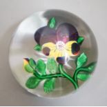 A 19th century Baccarat Pansy glass paperweight,