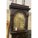 An 18th century chinoiserie longcase clock, height 224cm