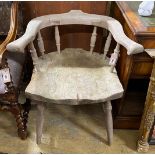 A primitive ash and elm armchair, width 69cm, depth 60cm, height 72cm