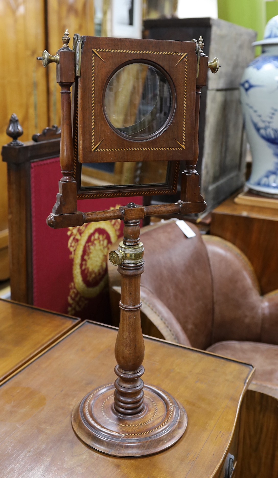 A George III inlaid mahogany zograscope