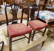 A set of six George III mahogany dining chairs (By repute from Holyrood House), width 55cm, depth