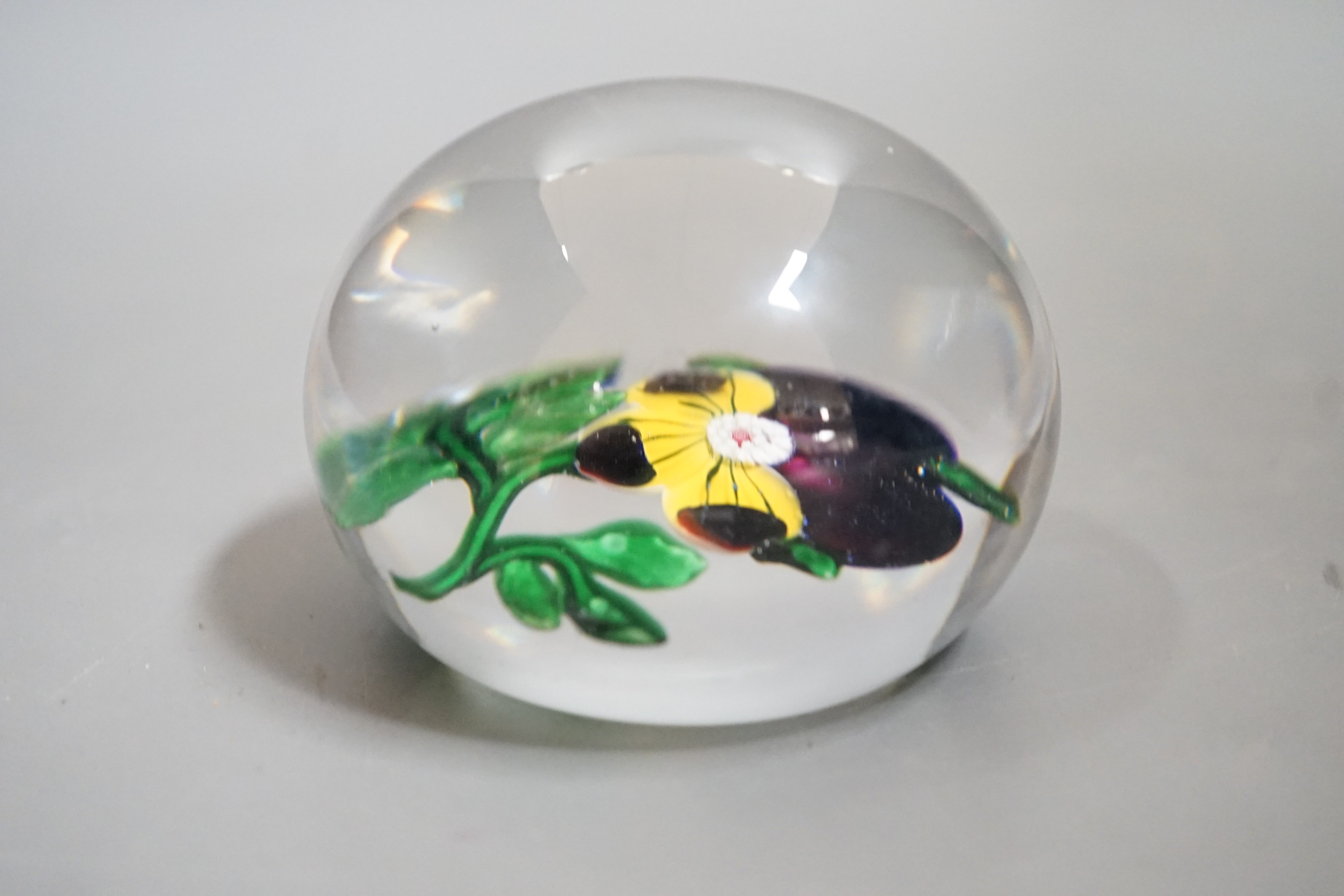 A 19th century Baccarat Pansy glass paperweight, - Image 3 of 3