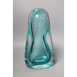 A large green glass free-form sculpture, possibly Murano, 30cms high