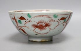 A Chinese Swatow enamelled bowl, Zhangzhou kilns, 17th century, 19.5cms diameter Provenance-