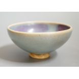 A Jun type purple splashed bowl, 9.5 cms diameter