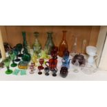 A selection of English and continental coloured glass wares, 19th/20th century