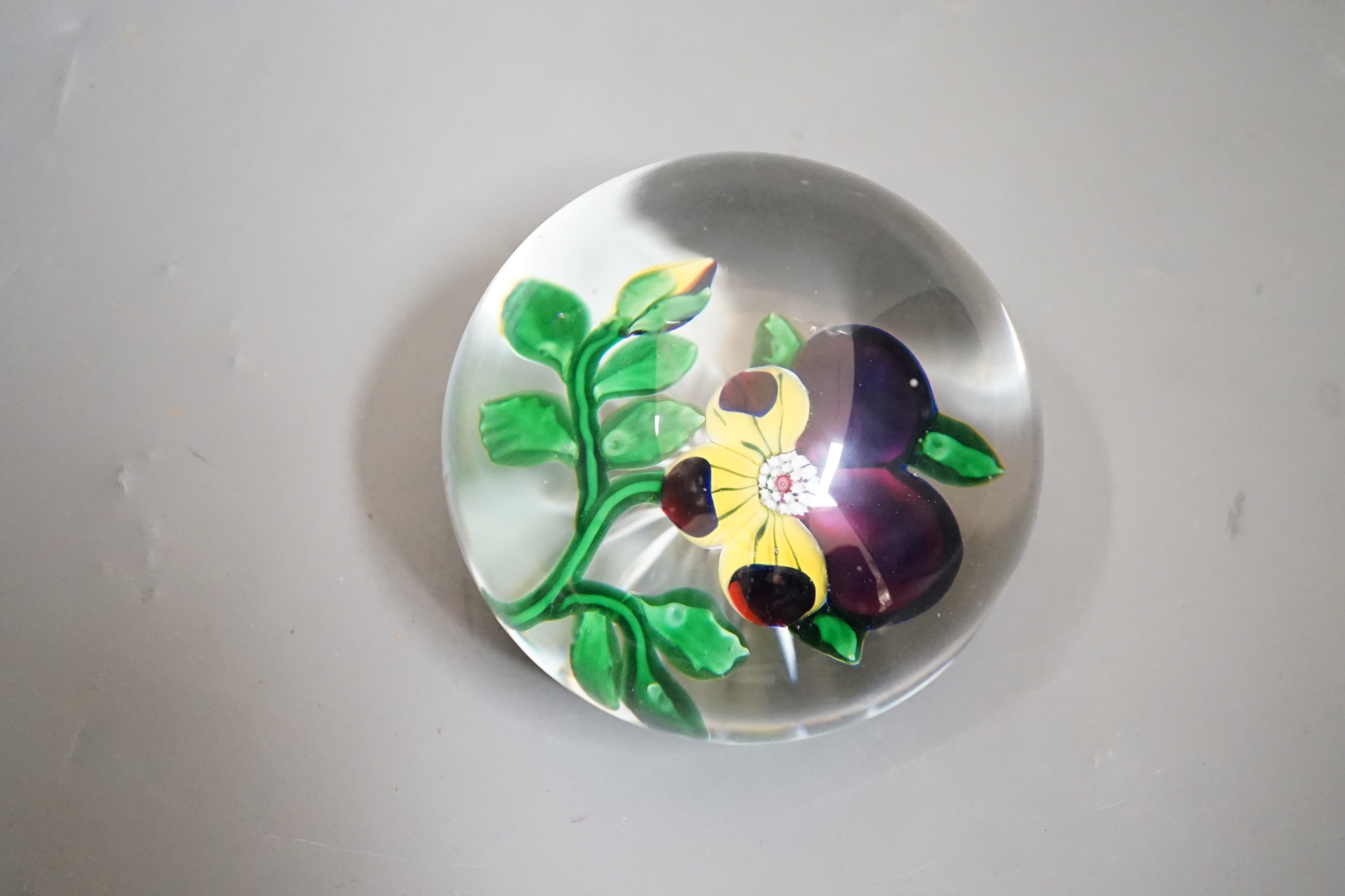 A 19th century Baccarat Pansy glass paperweight, - Image 2 of 3