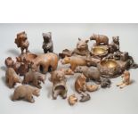 A collection of Black Forest bear carvings