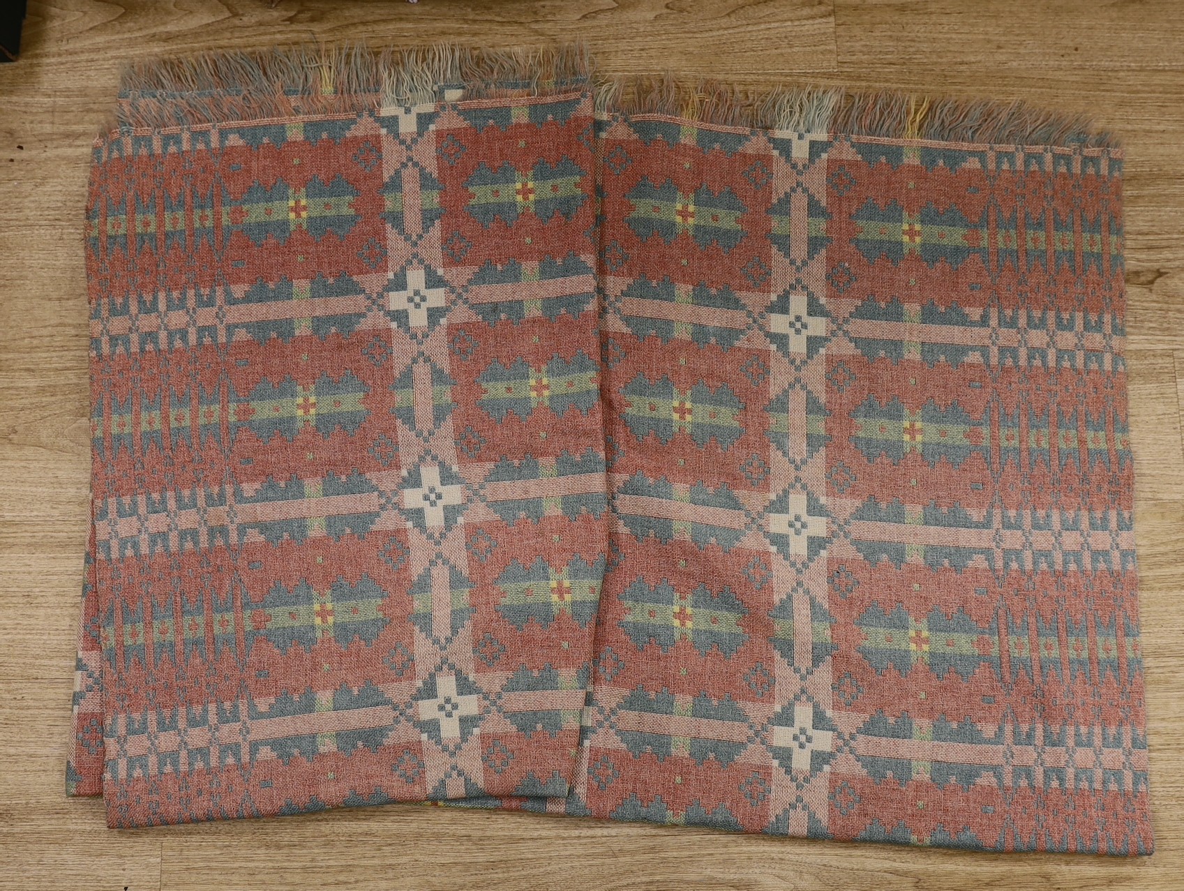 A pair of Welsh woollen blankets