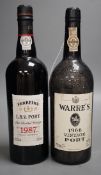 A Warre's 1066 vintage bottle of Port and a bottle of Ferreira LBV Port 1987