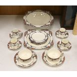 A Crown Ducal part tea and coffee set of orange tree pattern