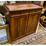 A 19th century Scandinavian mahogany two door side cabinet, width 122cm, depth 52cm, height 123cm