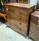 An early Victorian mahogany North Country chest, width 116cm, depth 56cm, height 124cm