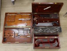 A 19th century mahogany cased field surgeon’s set (incomplete), and other field medical equipment,