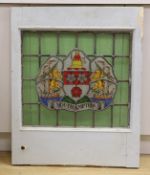 A framed stained glass panel Southampton crest