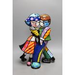 Romero Britto (Brazilian, 1963-), a ceramic statue, "Cheek to Cheek", with certificate of