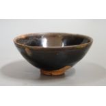 A Chinese Jian black glazed bowl, probably Song dynasty 10cms diameter