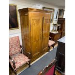 A 19th century French cherry armoire, width 142cm, depth 60cm, height 219cm