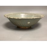 A Thai Sawankhalok celadon bowl, 14th-16th century, 28cms diameter Provenance- collected by the