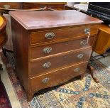 A small George IV and later mahogany four drawer chest, width 80cm, depth 45cm, height 80cm