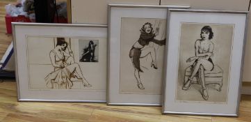 Frank Martin (1921-2005), three etchings, Ann Pennington, Jessie Matthews and Vera-Ellen, all signed