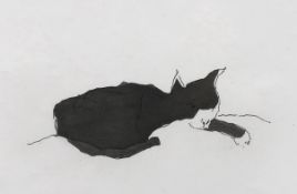 Sir Hugh Casson RA, limited edition print, etching and aquatint, “Cat”, signed and dated ‘93, 40/