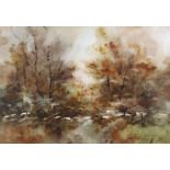 Phyllis Del Vecchio (American Contemporary), watercolour, 'Autumn', signed, 38 x 55cm