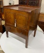 A George III mahogany bedside cabinet, width 59cm, depth 48cm, height 66cm