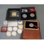 Ten bullion silver 1oz. commemorative coins, a bullion silver 2oz. coin and a Canada 2oz. silver