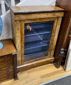 A Victorian marquetry inlaid gilt metal mounted walnut pier cabinet, width 75cm, depth 30cm,