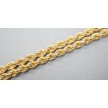 A modern 18ct gold rope twist necklace, 68cm, 35.4 grams.