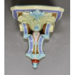 A late Victorian Royal Worcester majolica wall bracket, 23cm high
