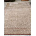 A contemporary North West Persian style gold ground carpet, 384 x 270cm