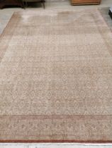A contemporary North West Persian style gold ground carpet, 384 x 270cm