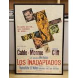 Clark Gable and Marilyn Monroe - Argentinian one-sheet film poster, The Misfits 1961